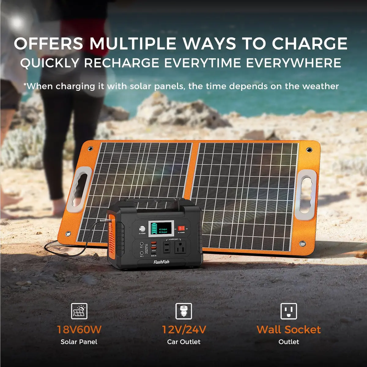 FF FLASHFISH Portable Power Station 200W 151Wh | Compact Backup Power for Camping & Home - view 5
