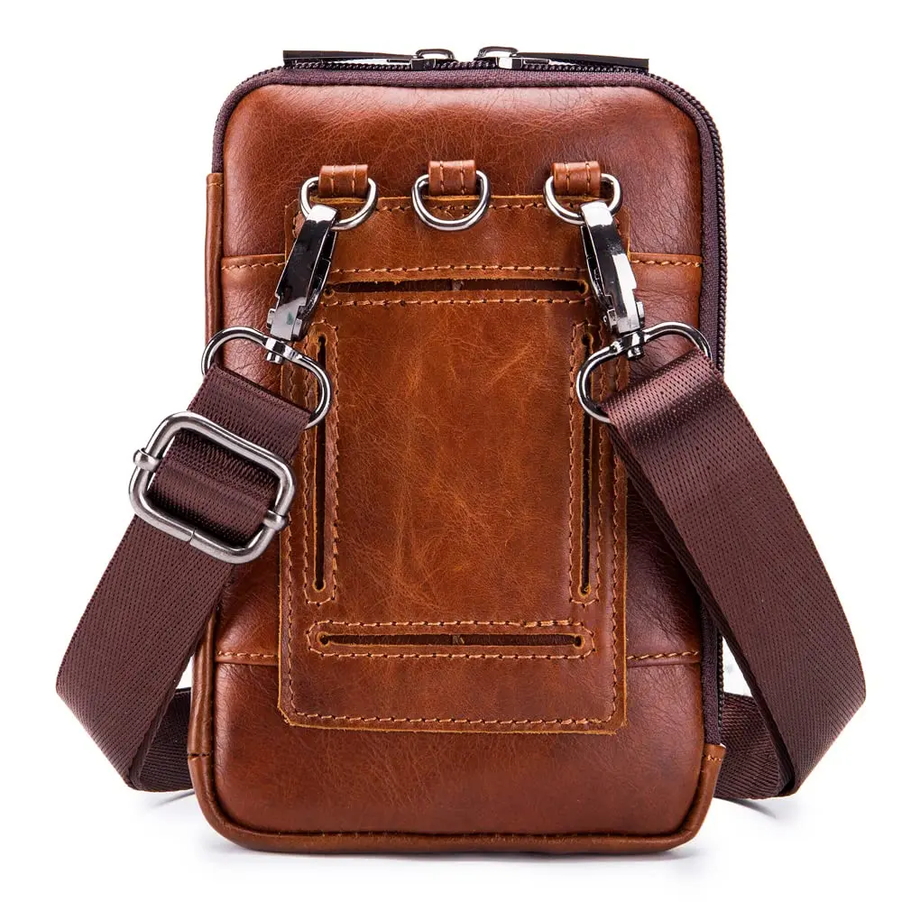 Hebetag Genuine Leather Phone Belt Holster Waist Case Bag 19cm (7.48") | Horizontal & Vertical Carry - view 2