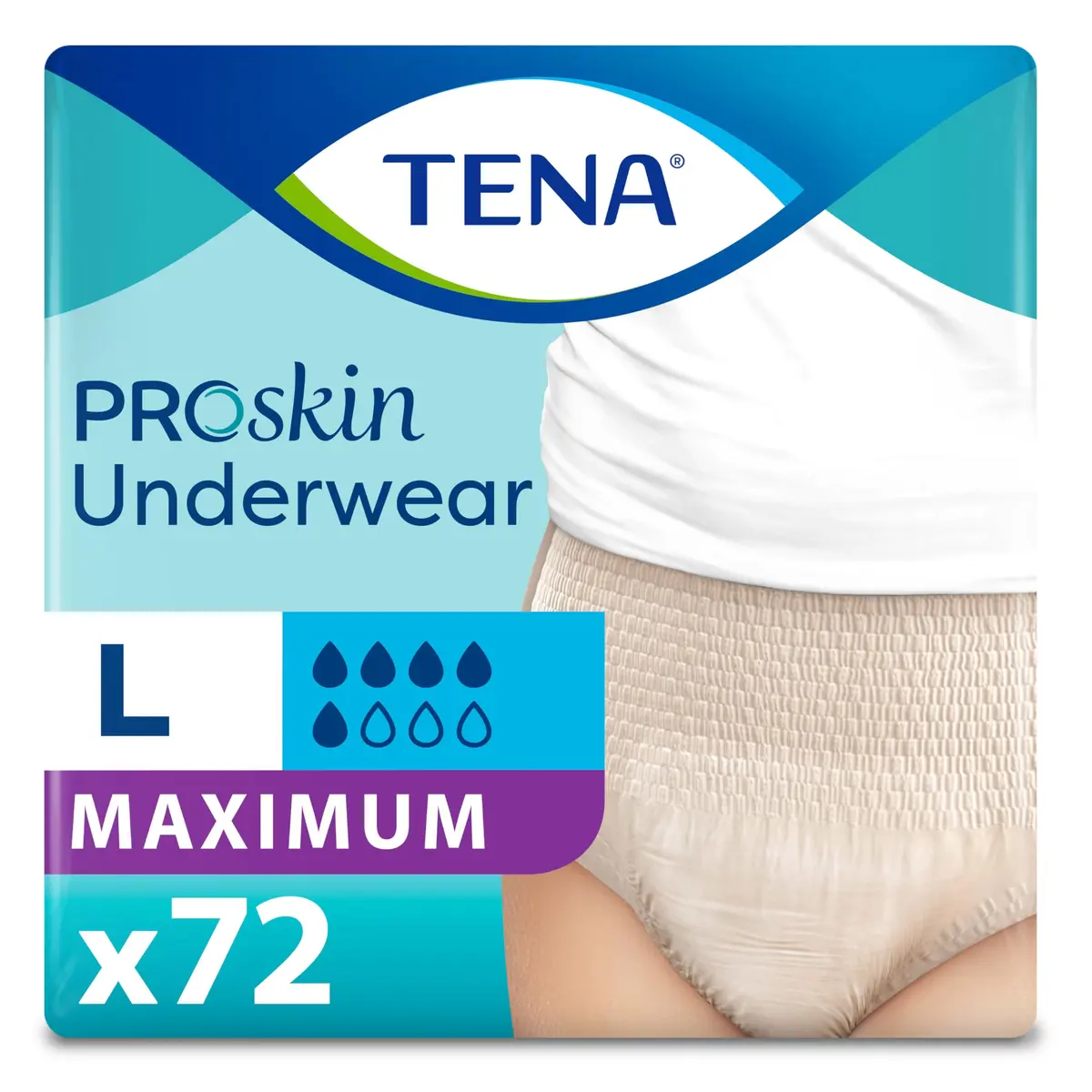 TENA ProSkin Large Nude-Colored Adult Female Moderate Absorbency | Comfortable, breathable, 72 ct - main product image