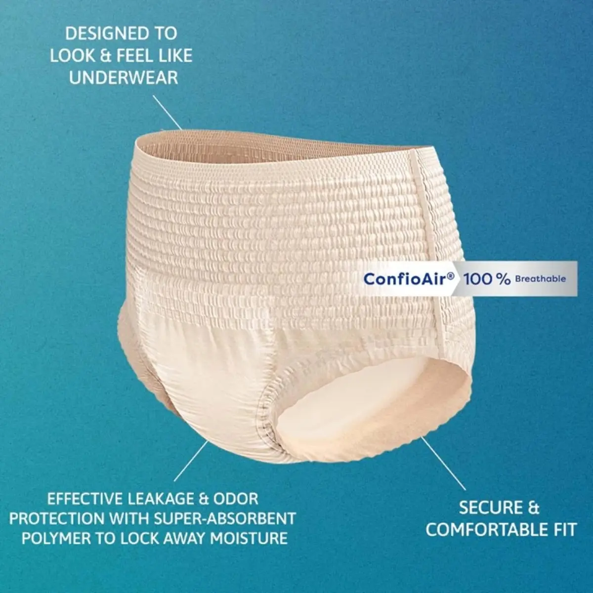 TENA ProSkin Large Nude-Colored Adult Female Moderate Absorbency | Comfortable, breathable, 72 ct - view 7