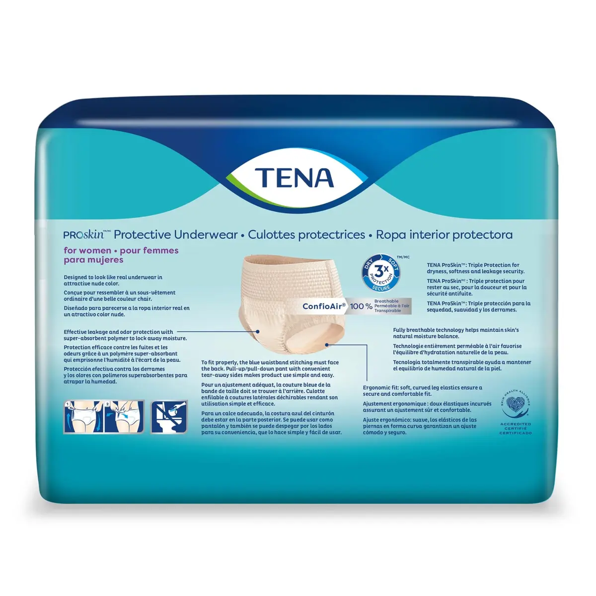 TENA ProSkin Large Nude-Colored Adult Female Moderate Absorbency | Comfortable, breathable, 72 ct - view 9