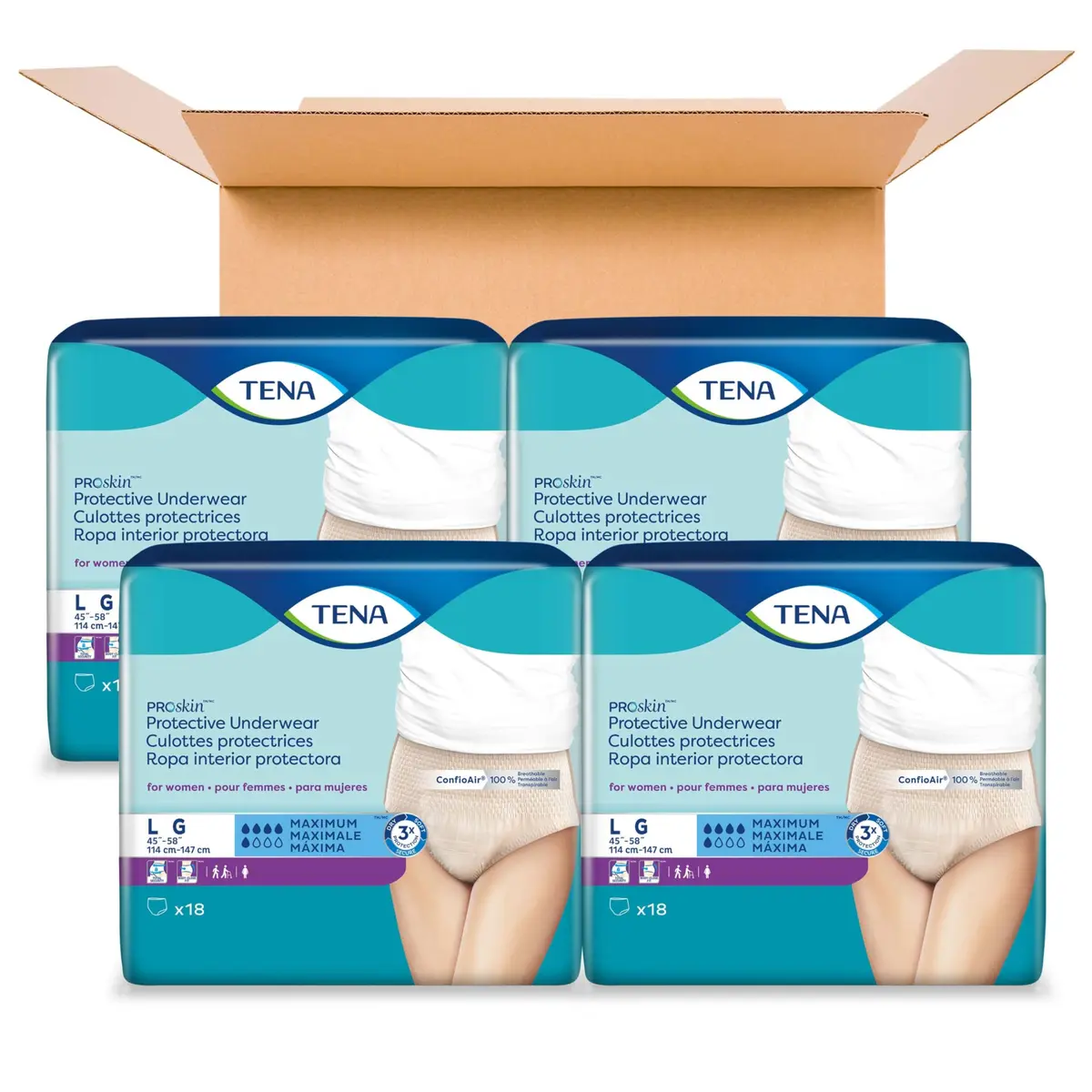 TENA ProSkin Large Nude-Colored Adult Female Moderate Absorbency | Comfortable, breathable, 72 ct - view 2