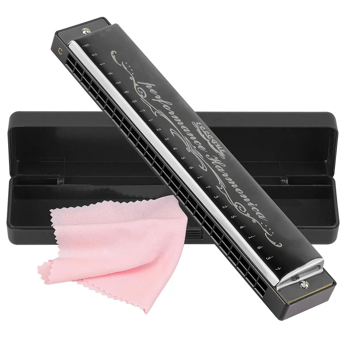 EastyGold Harmonica Key of C 24 Hole Polyphony Diatonic Mouth Organ | Perfect for Blues & Jazz Beginners - main product image