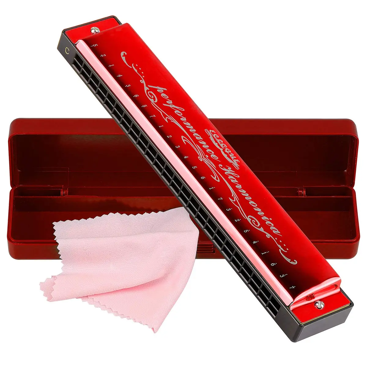 EastyGold Harmonica Mouthorgan Harp 24 Hole C Key | Polyphonic Diatonic Instrument for Blues & Folk - main product image