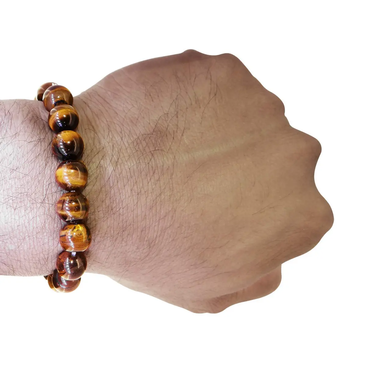Arihant Gems & Jewels Natural Tiger Eye Quartz Bracelet 10mm Beads | Grounding Protective Energy - view 3