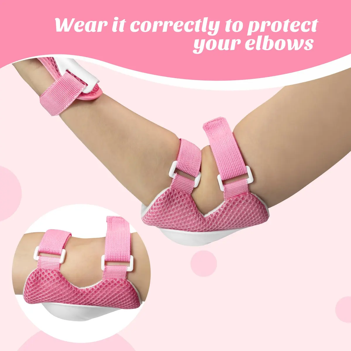 CKE Kids Knee Pads and Elbow Pads with Wrist Guards 3-in-1 Protective Gear Set for Skating, Cycling, Scooter (Pink, Small) - view 4