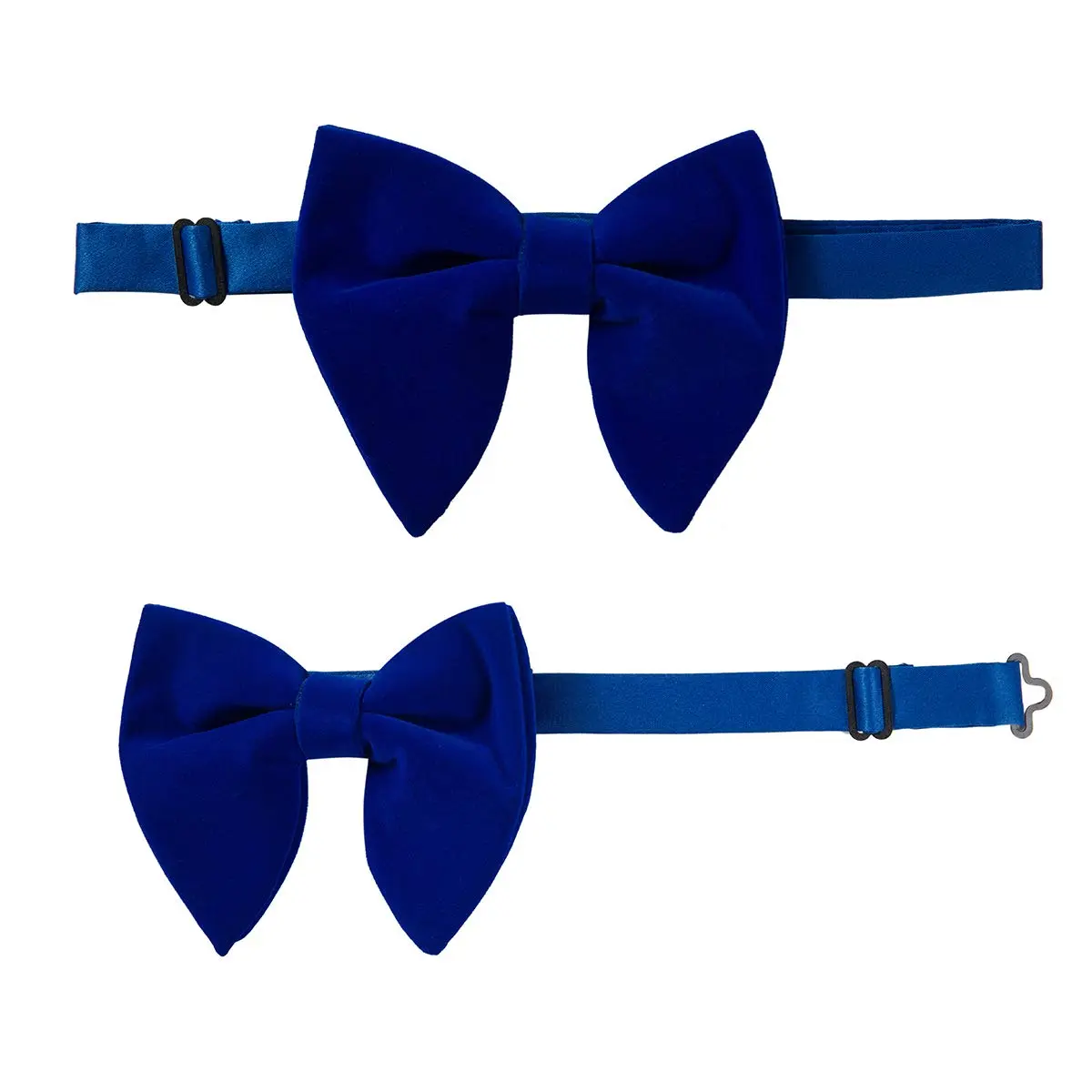 GUSLESON Velvet Big Bow Tie for Men Royal Blue | Pre-tied & Adjustable - view 5