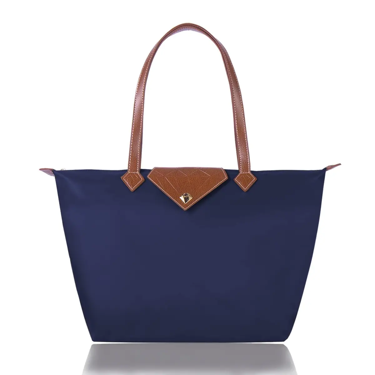 BOJLY Women's Tote Bag, Stylish Waterproof Nylon Shoulder Bag, Folding Beach Travel Bag for Work, Shopping, Blue Large | Everyday Carry Companion - main product image