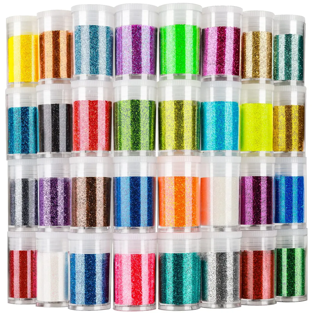 LEOBRO Glitter, 32 Colors Fine Glitter for Crafts, Resin, Body Hair Face Nail, DIY Party Decorations, Arts and Crafts | 160g Assorted Colors - main product image