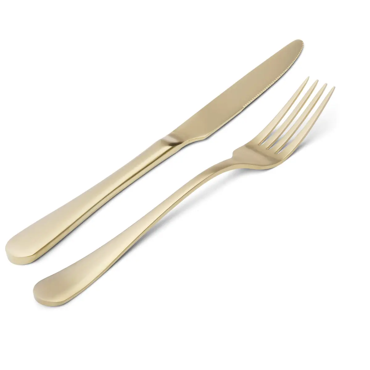 sharecook Matte Champagne Silverware Set, 20-Piece Stainless Steel Flatware Set with Satin Finish | Service for 4 - view 3