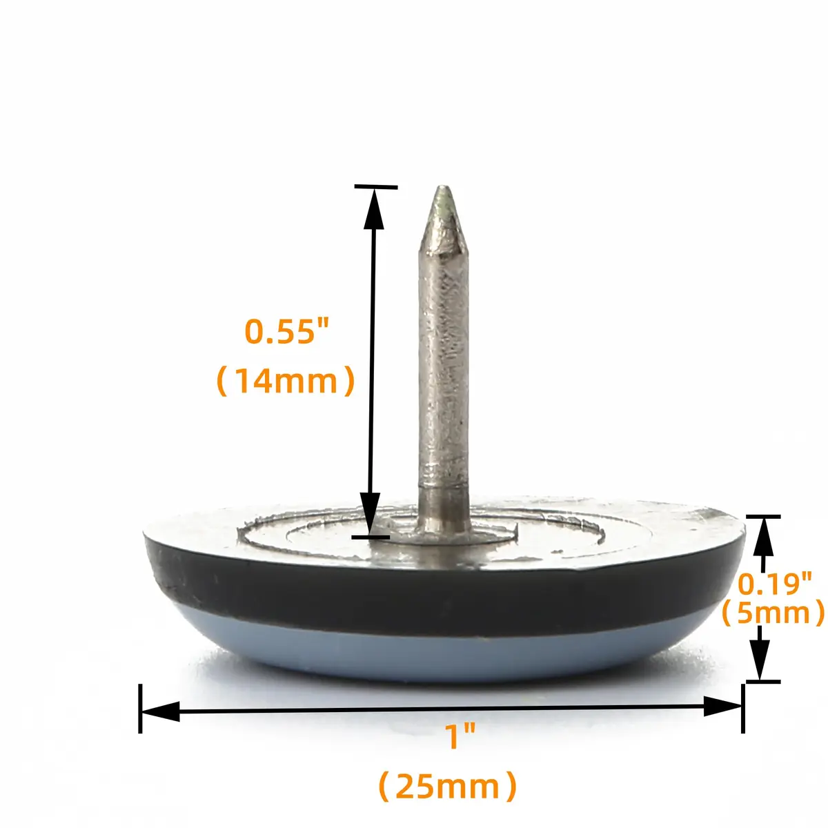 Furnigear PTFE (Teflon) Nail-On Furniture Glides for Carpet & Hard Floors, 1 inch Round Sliders (40 Pack, Grayish Blue) | Move Heavy Furniture Easily - view 2