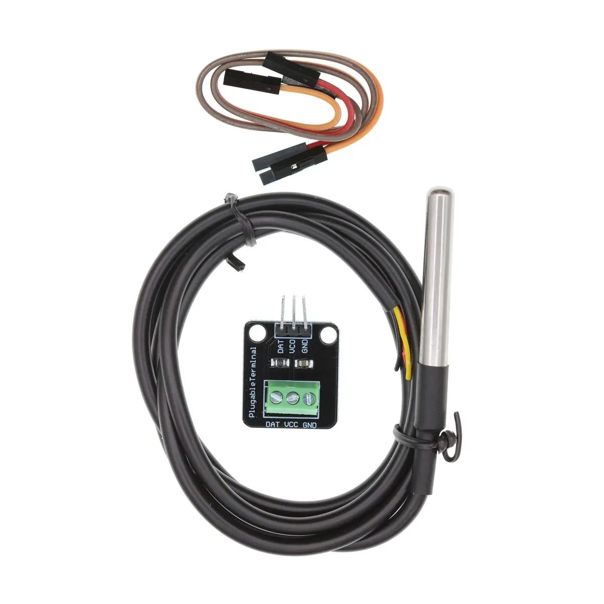 HUABAN DS18B20 Temperature Sensor Module Kit Waterproof 100CM | Digital Stainless Steel Probe - main product image