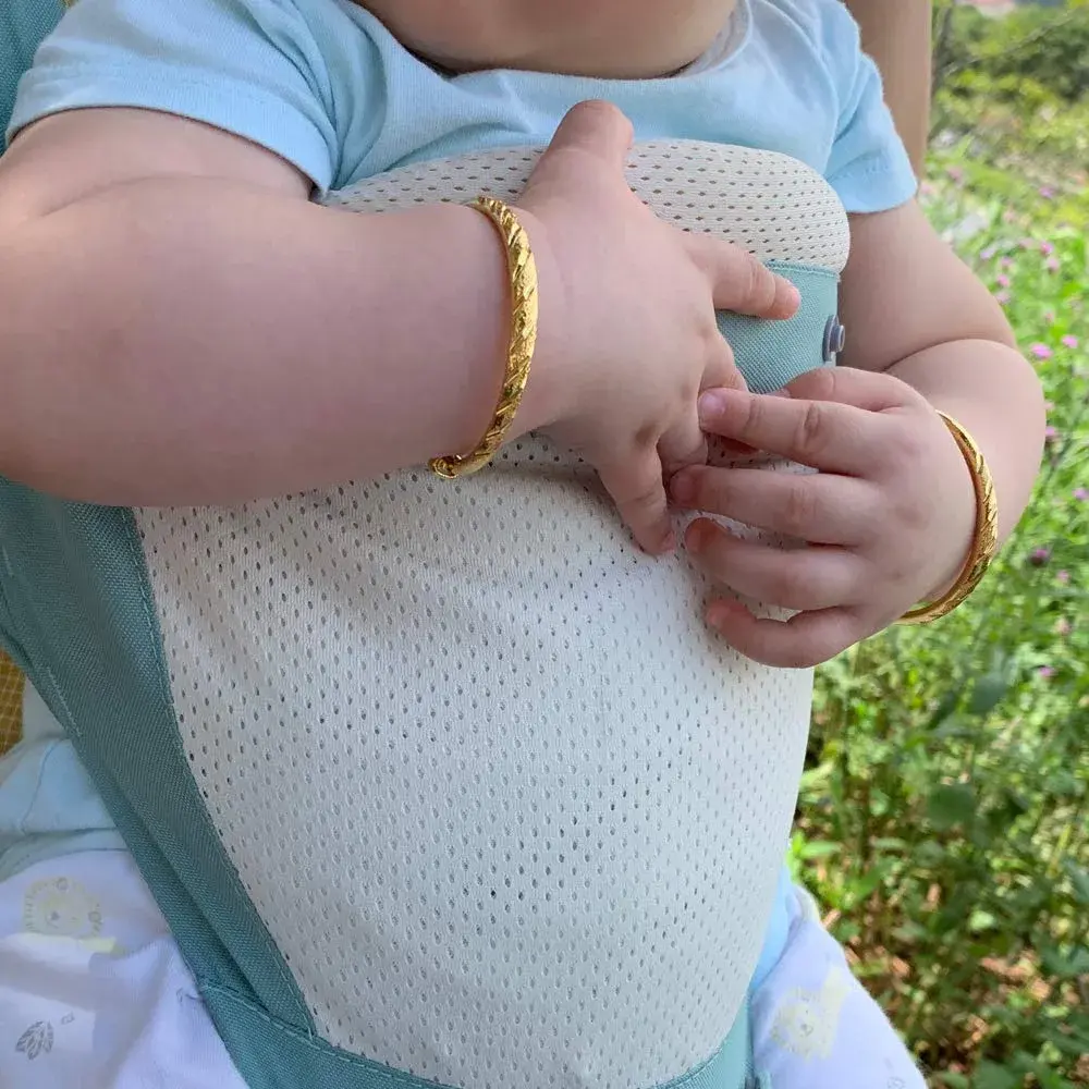 Ethlyn 18K Gold Plated Star Bangle Set for Kids | 2 Bangles, Adjustable Fit (4.5-5.5cm Inner Diameter) - view 3