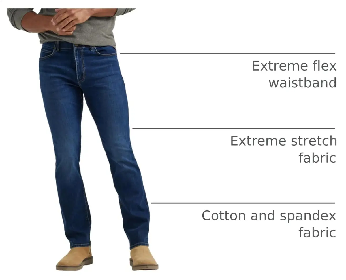 Lee Men's Extreme Motion Regular Straight Jean Night Owl 36W x 29L | Stretch Fabric for All-Day Comfort - view 4