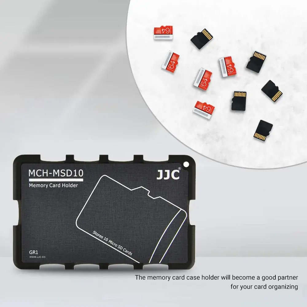 JJC 10-Slot Micro SD Card Holder Case | Ultra Slim Credit Card Size Lightweight Portable TF MSD Memory Card Storage - view 2