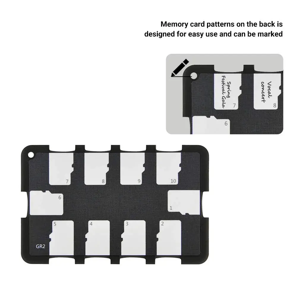 JJC 10-Slot Micro SD Card Holder Case | Ultra Slim Credit Card Size Lightweight Portable TF MSD Memory Card Storage - view 4