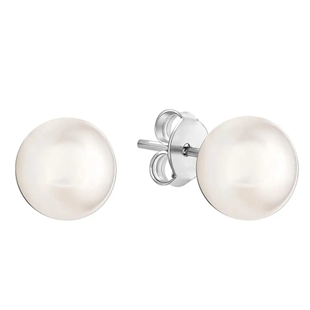 GIVA Sterling Silver Pearl Stud Earrings 8mm (0.31 inches) | Classic Elegance for Everyday Wear - main product image