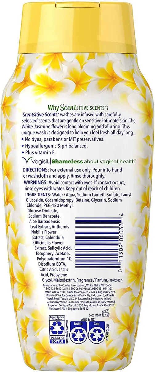 Vagisil Scentsitive Scents Feminine Wash, White Jasmine, 12 Fl Oz (3 Pack) | Gentle, Moisturizing & Hypoallergenic - view 5
