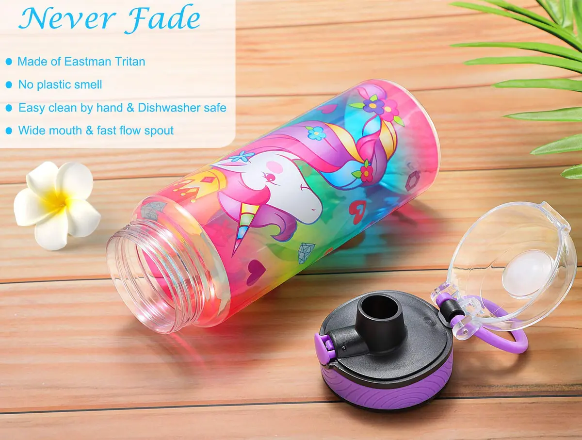 Home Tune 23oz Unicorn Water Bottle for Kids | Leak-Proof, BPA Free, Easy Clean - view 2