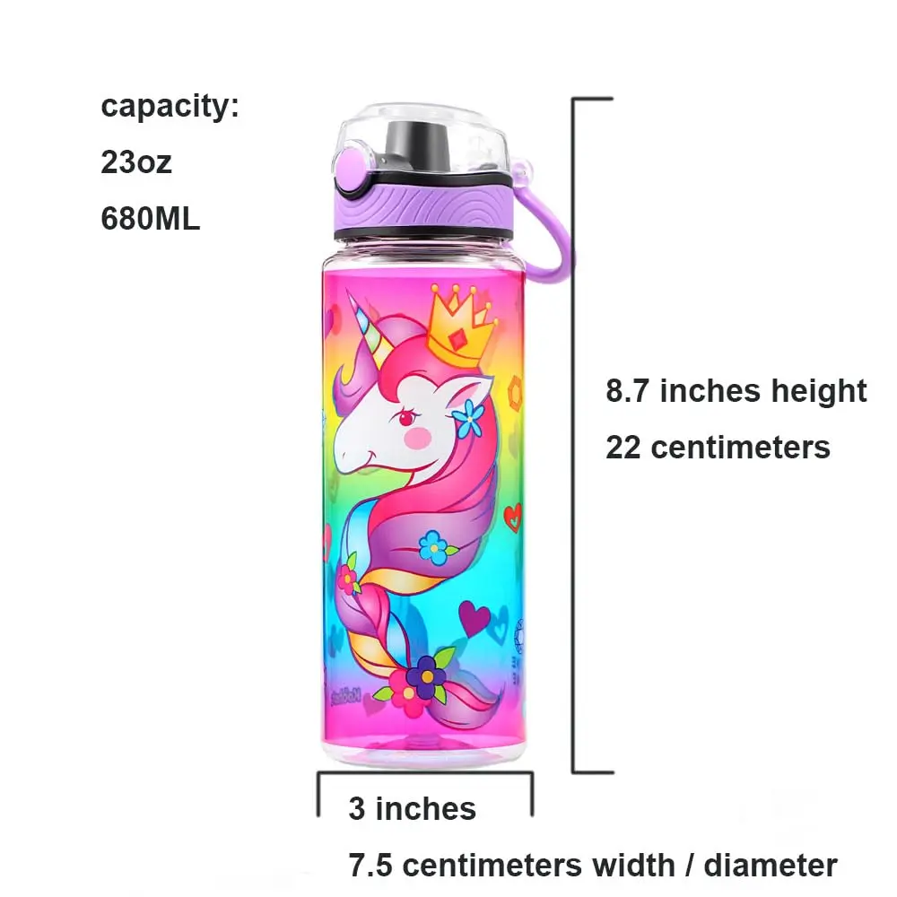 Home Tune 23oz Unicorn Water Bottle for Kids | Leak-Proof, BPA Free, Easy Clean - view 3