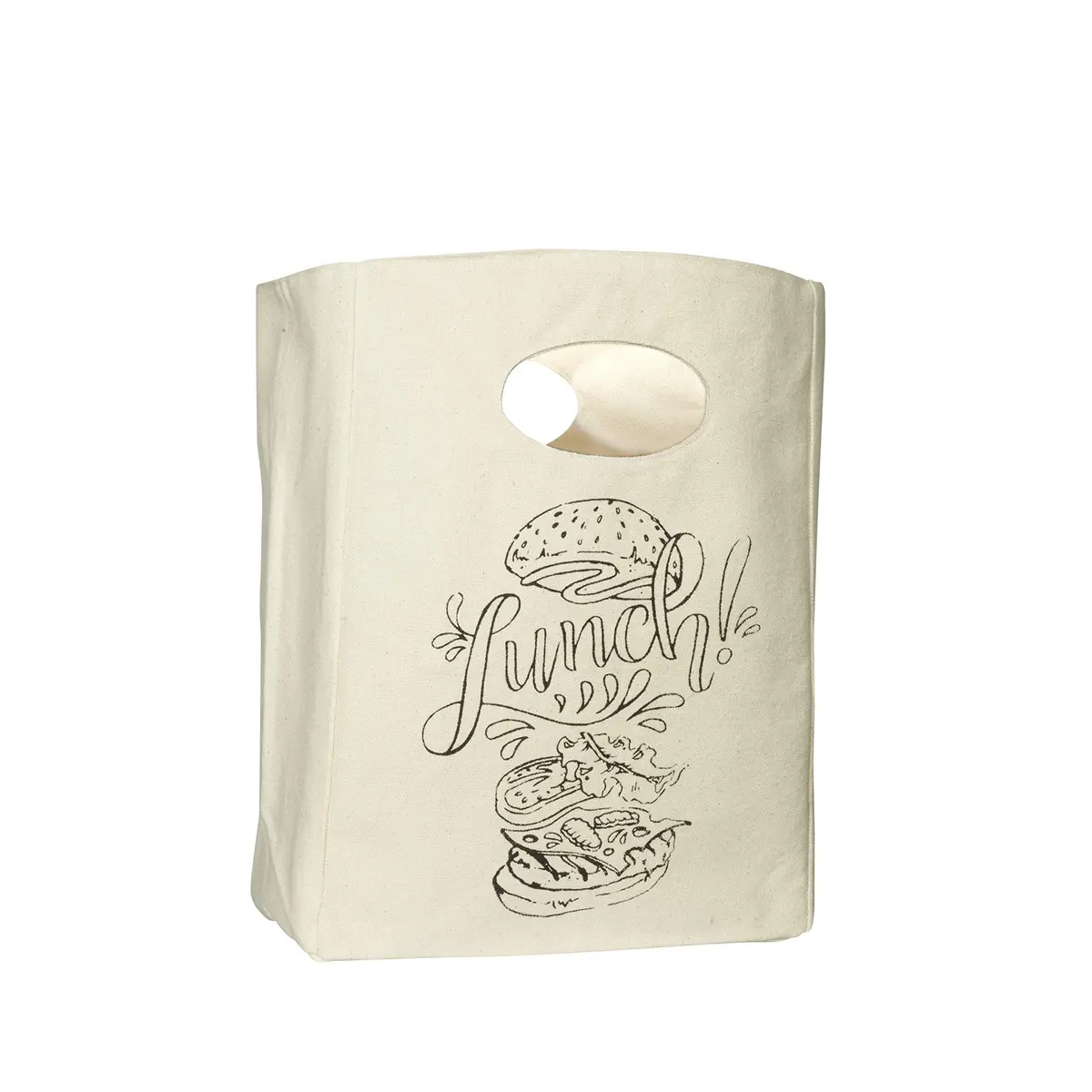 Organic Cotton Mart Organic Canvas Lunch Bag | Reusable & Machine Washable Tote | 27.9 cm (11 in) x 20.3 cm (8 in) x 10.2 cm (4 in) - main product image