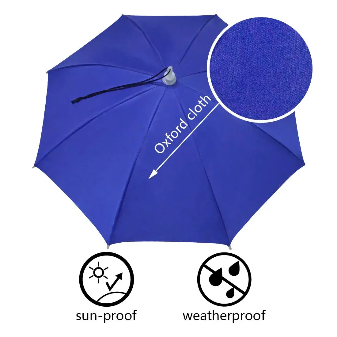 NEW-Vi Umbrella Hat Adult and Kids Folding Cap Blue/Silver | Hands-Free Sun and Rain Protection - view 8