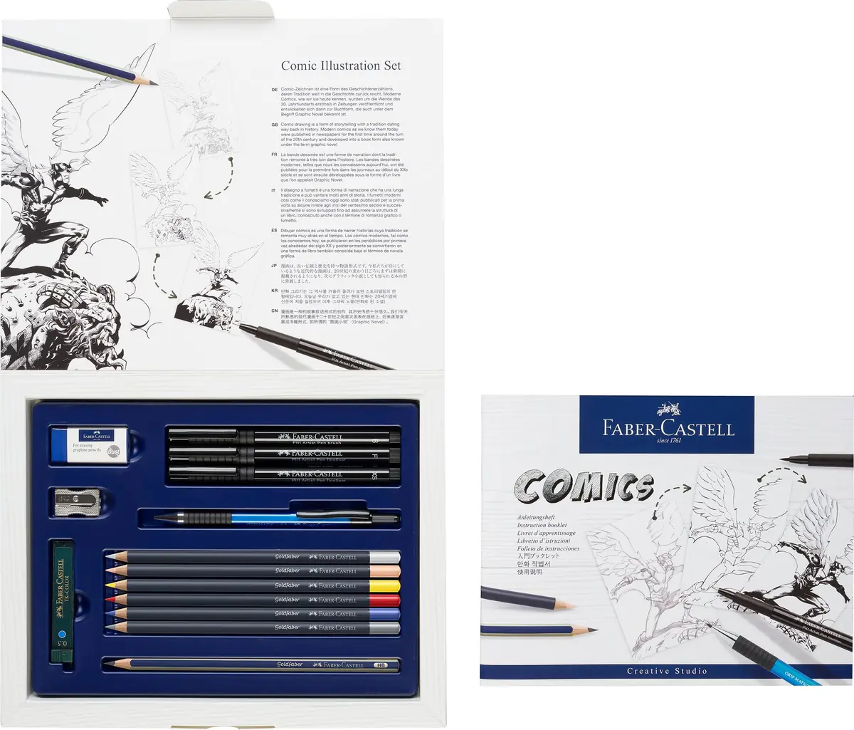 Faber-Castell Comic Illustration Set - The Famazings Superhero Comic Book Drawing Kit - Draw with Pitt Artist Pens & Goldfaber Coloring Pencils | Beginner Comic Art Kit - view 3