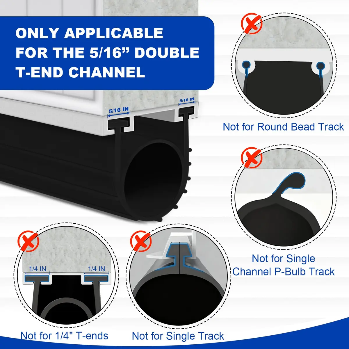 DGSL Garage Door Bottom Seal, 16 FT | Heavy Duty Rubber Weatherproofing for Airtight & Watertight Seal - view 4