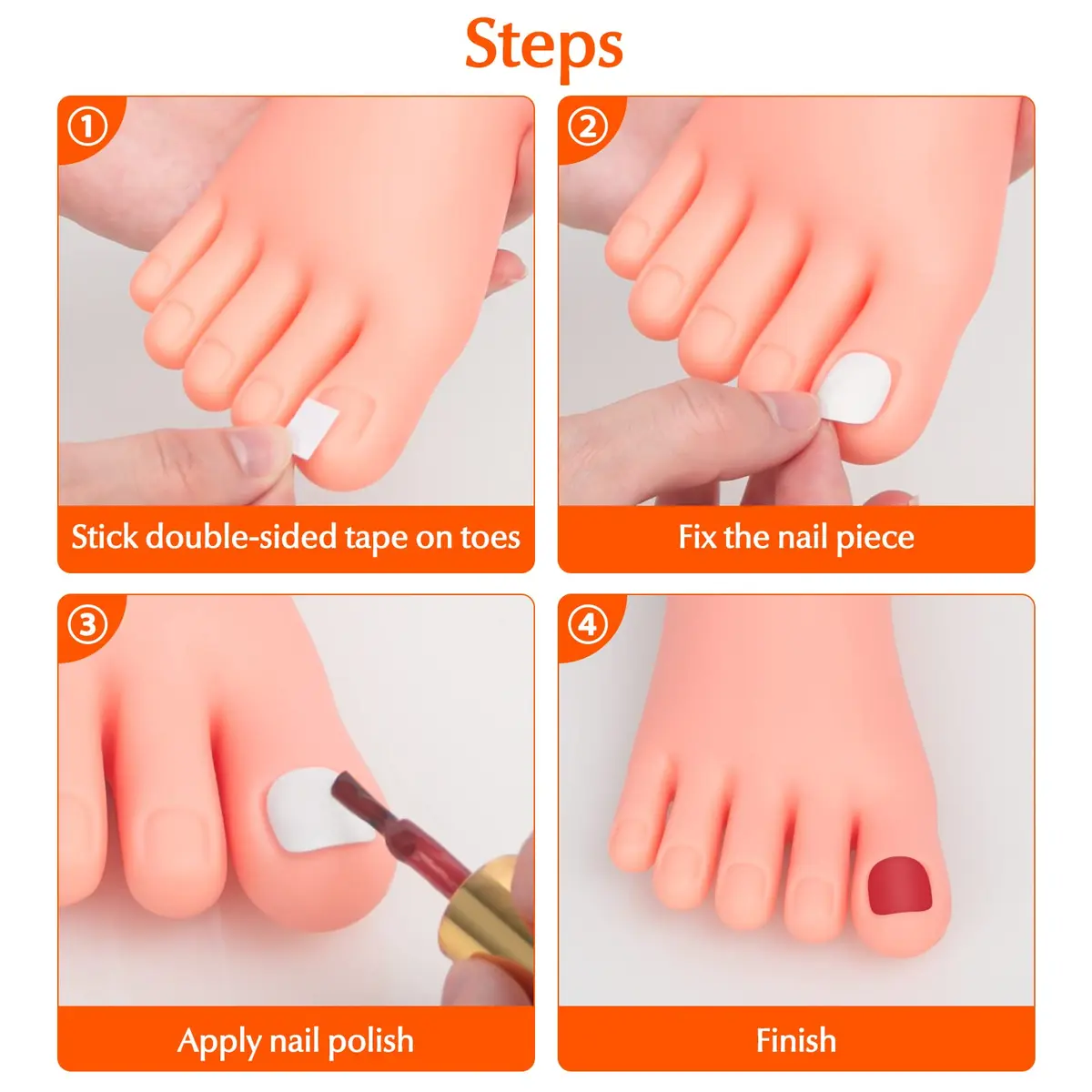 Krofaue Flexible Soft Silicone Fake Foot Model for Nail Practice | 1 Pair (280g) - view 6
