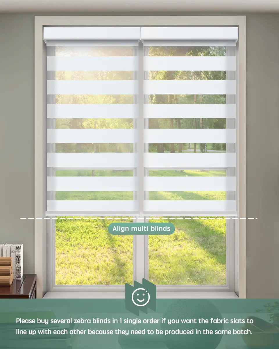 Yoolax Motorized Zebra Blinds with Remote | Room Darkening Smart Blinds for Home & Office - view 7