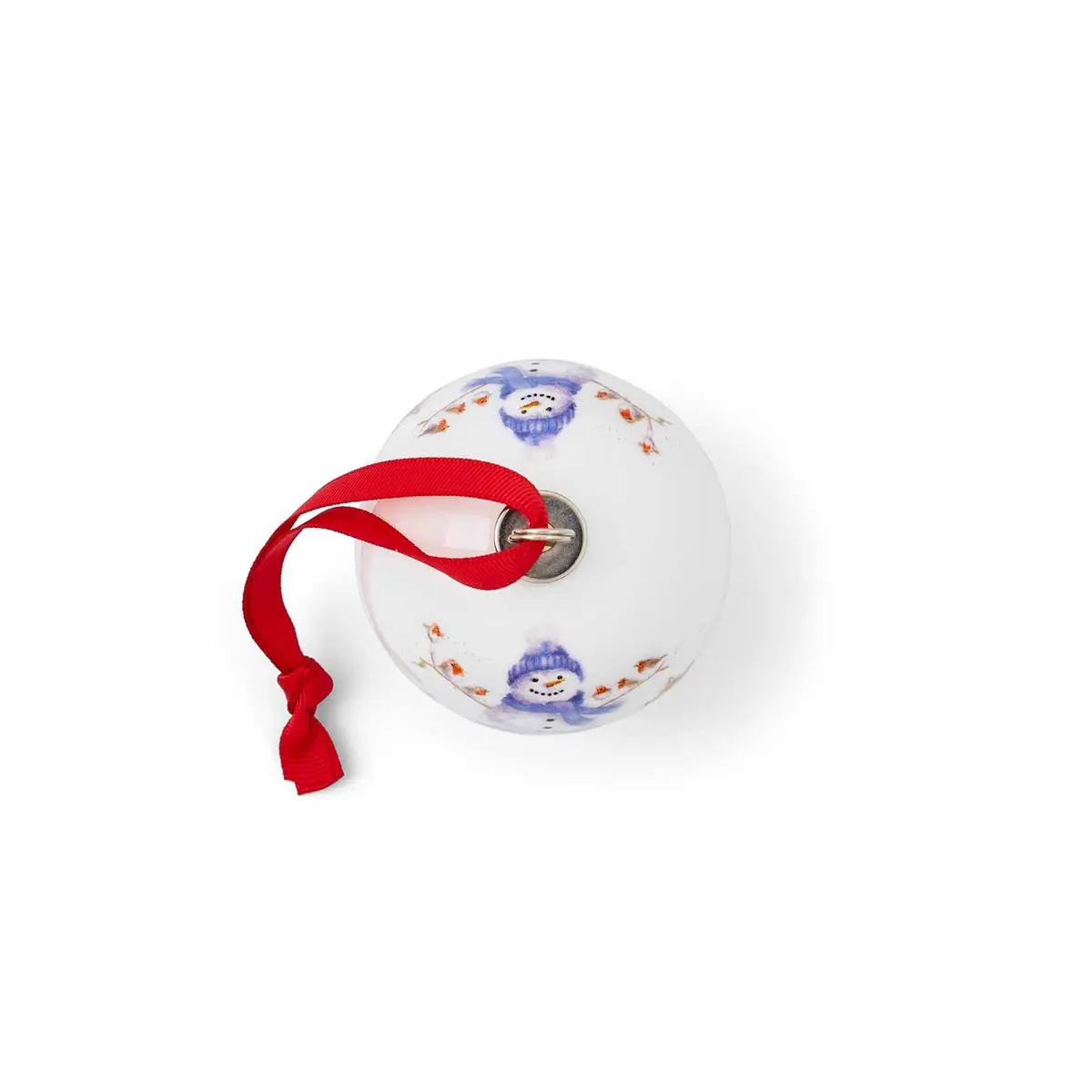 Portmeirion Christmas Bauble Gathered Around Snowman 2.6" Bone China Festive Decor - view 2