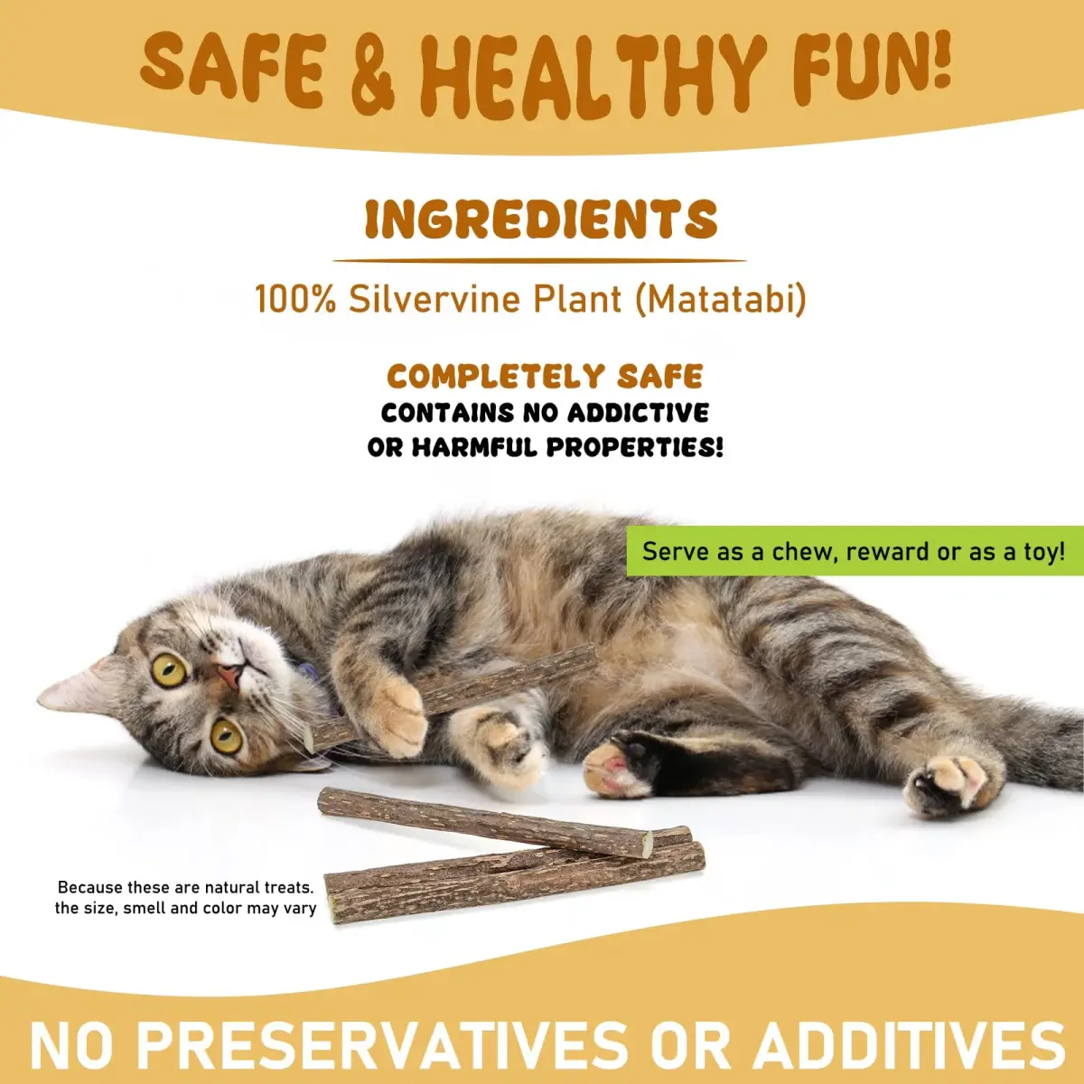 WoLover Silvervine Sticks for Cats, 25 Count | Natural Matatabi Chew Toys for Dental Care & Play - view 7