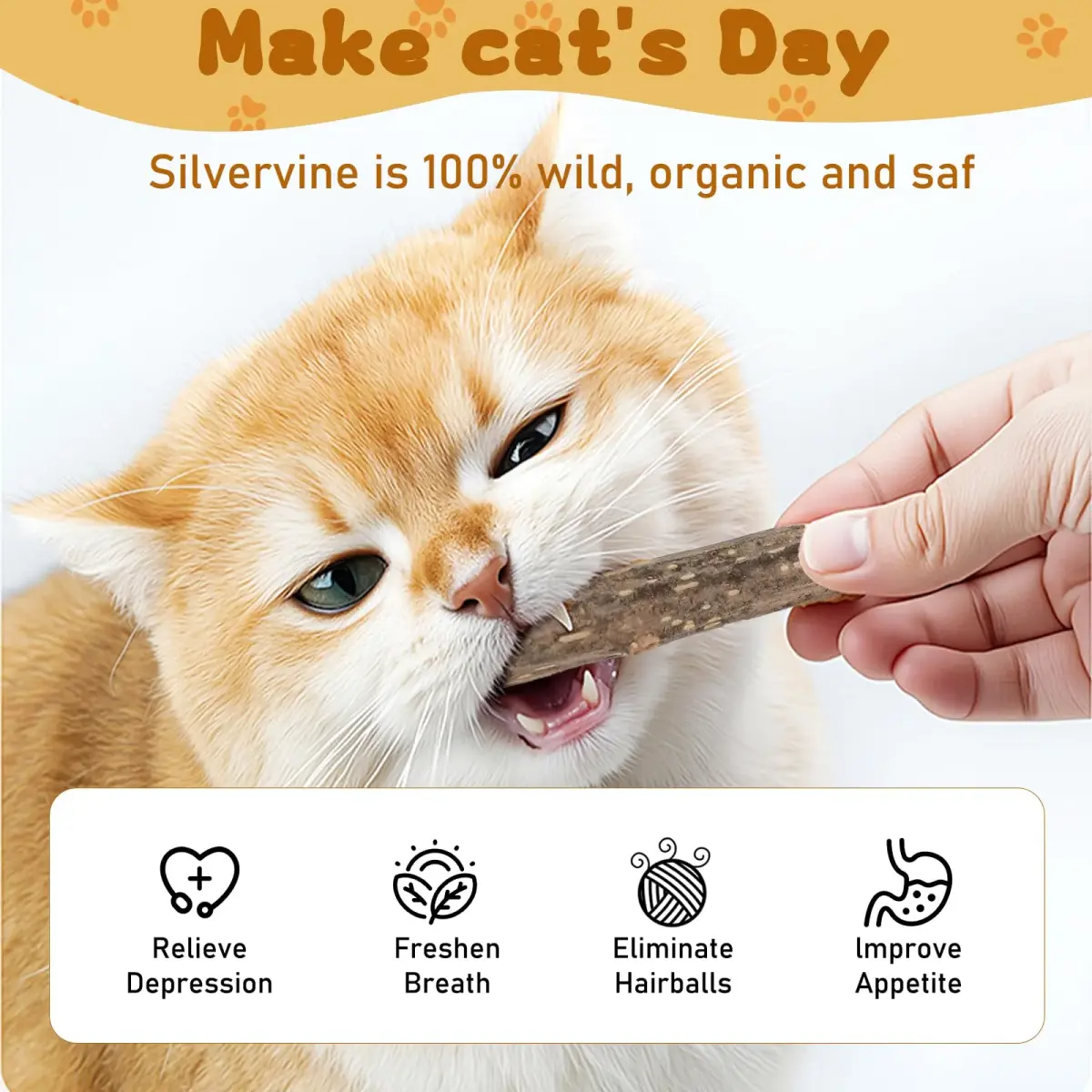 WoLover Silvervine Sticks for Cats, 25 Count | Natural Matatabi Chew Toys for Dental Care & Play - view 3