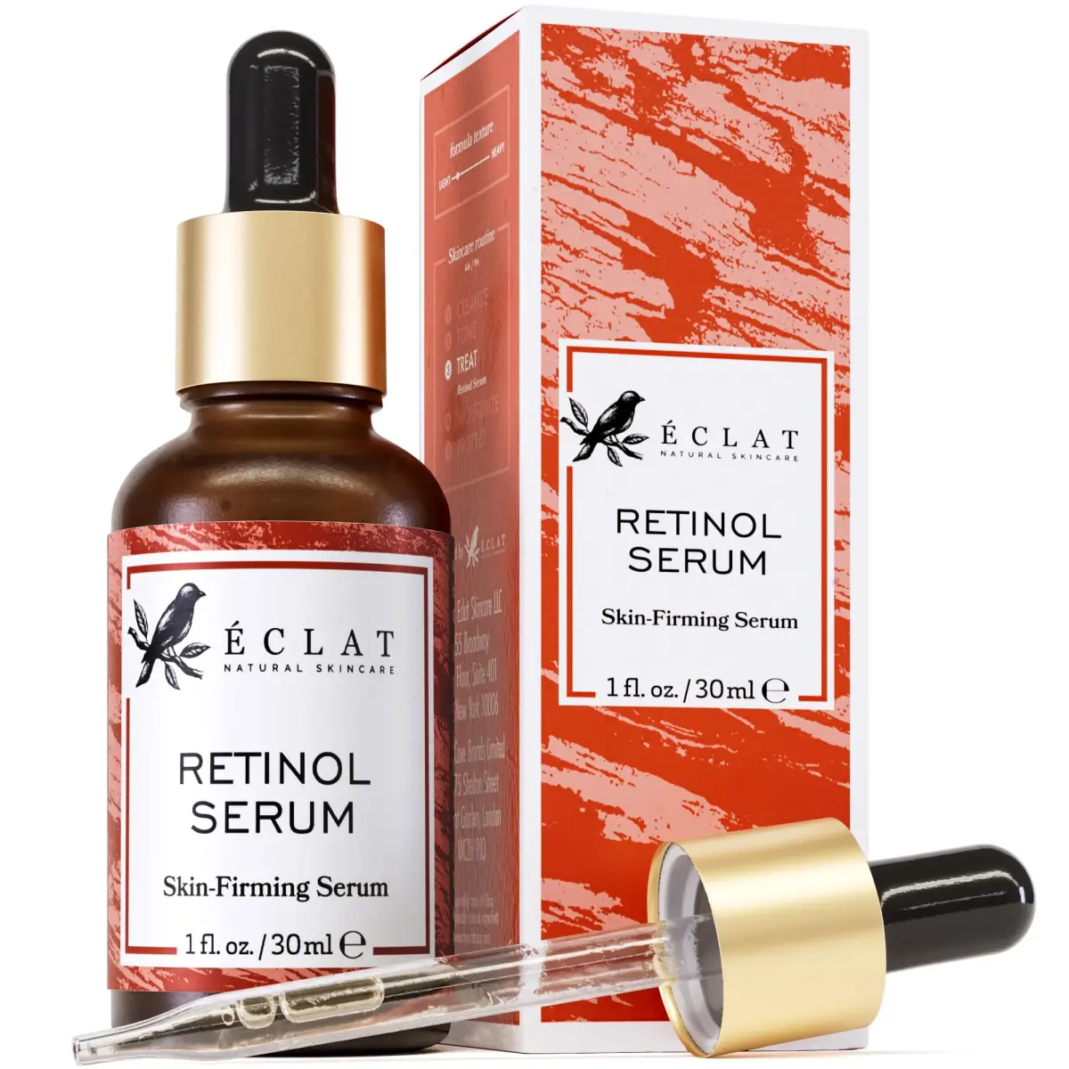 Eclat Skincare Renewing Retinol Serum 30ml (1 Fl Oz) | Anti-Aging Face Serum with Hyaluronic Acid & Aloe Vera - main product image
