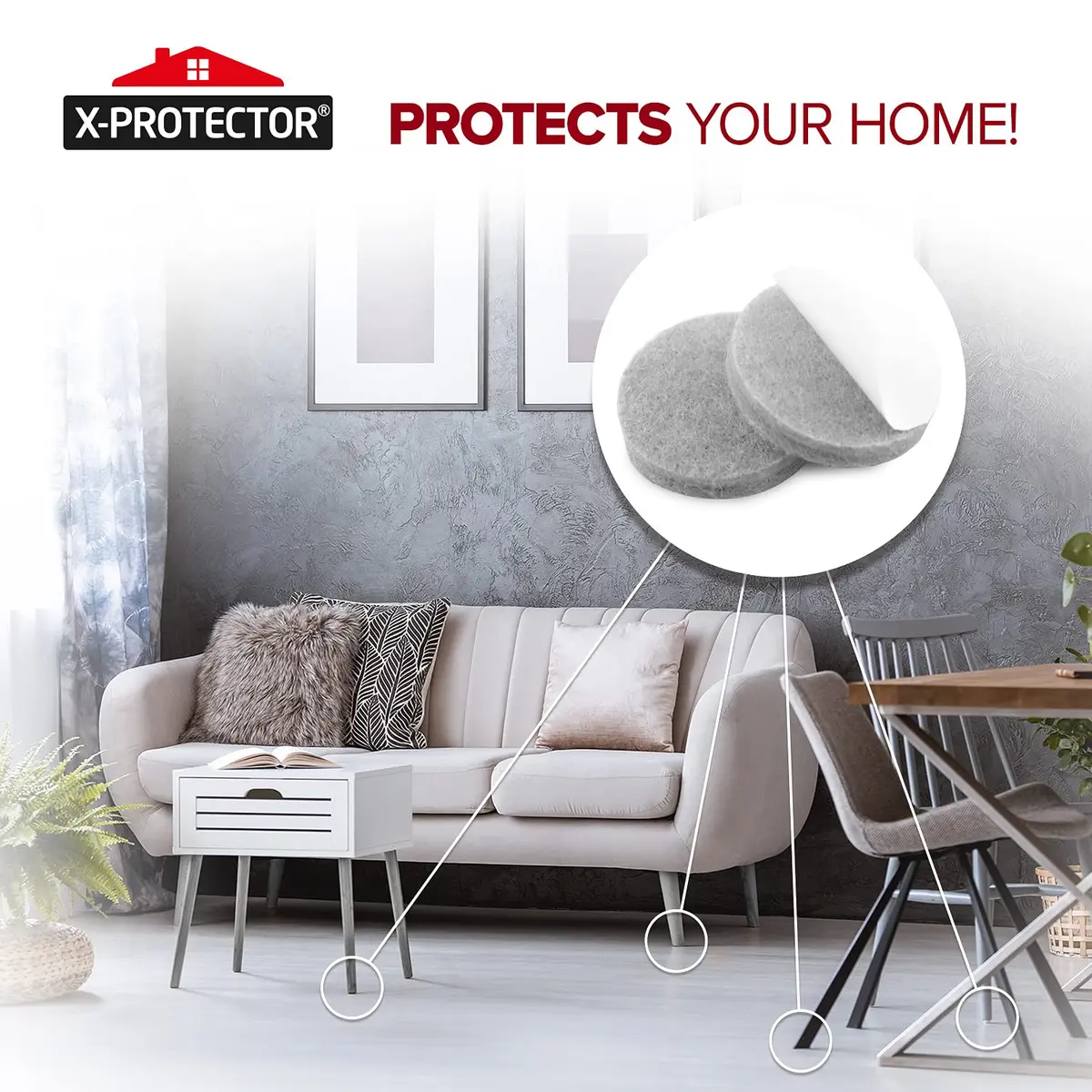 X-Protector Furniture Felt Pads 235 pcs | Protect Wooden & Laminate Floors from Scratches - view 6