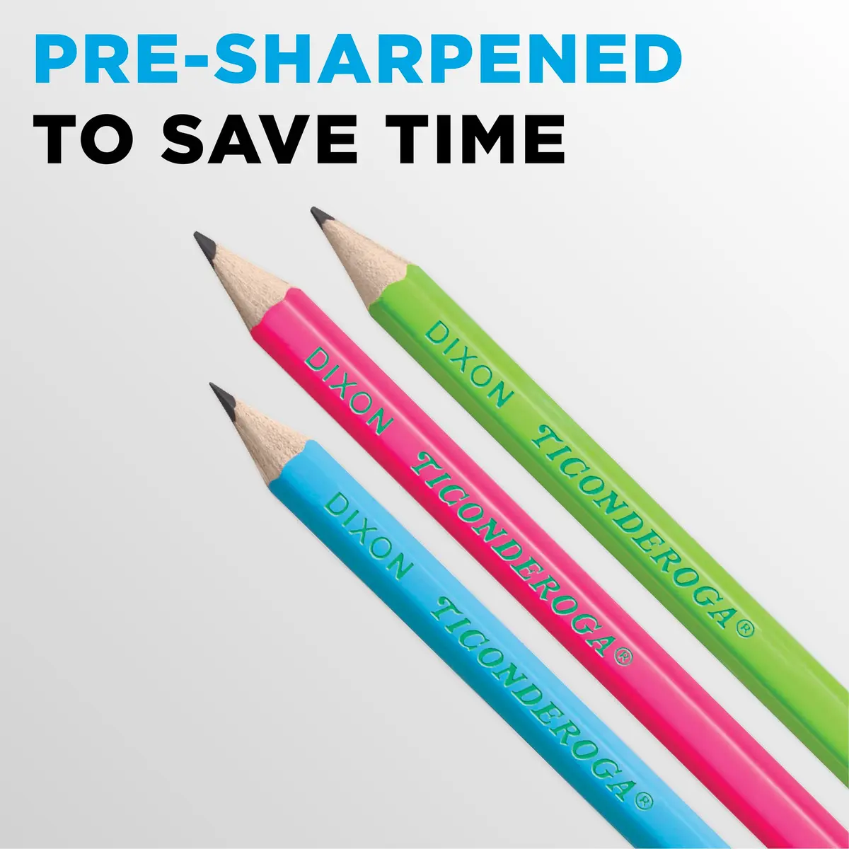 Ticonderoga Wood-Cased Pencils, Pre-Sharpened | Bright Neon Colors, #2 Graphite, Kid-Safe, 18 Count - view 6