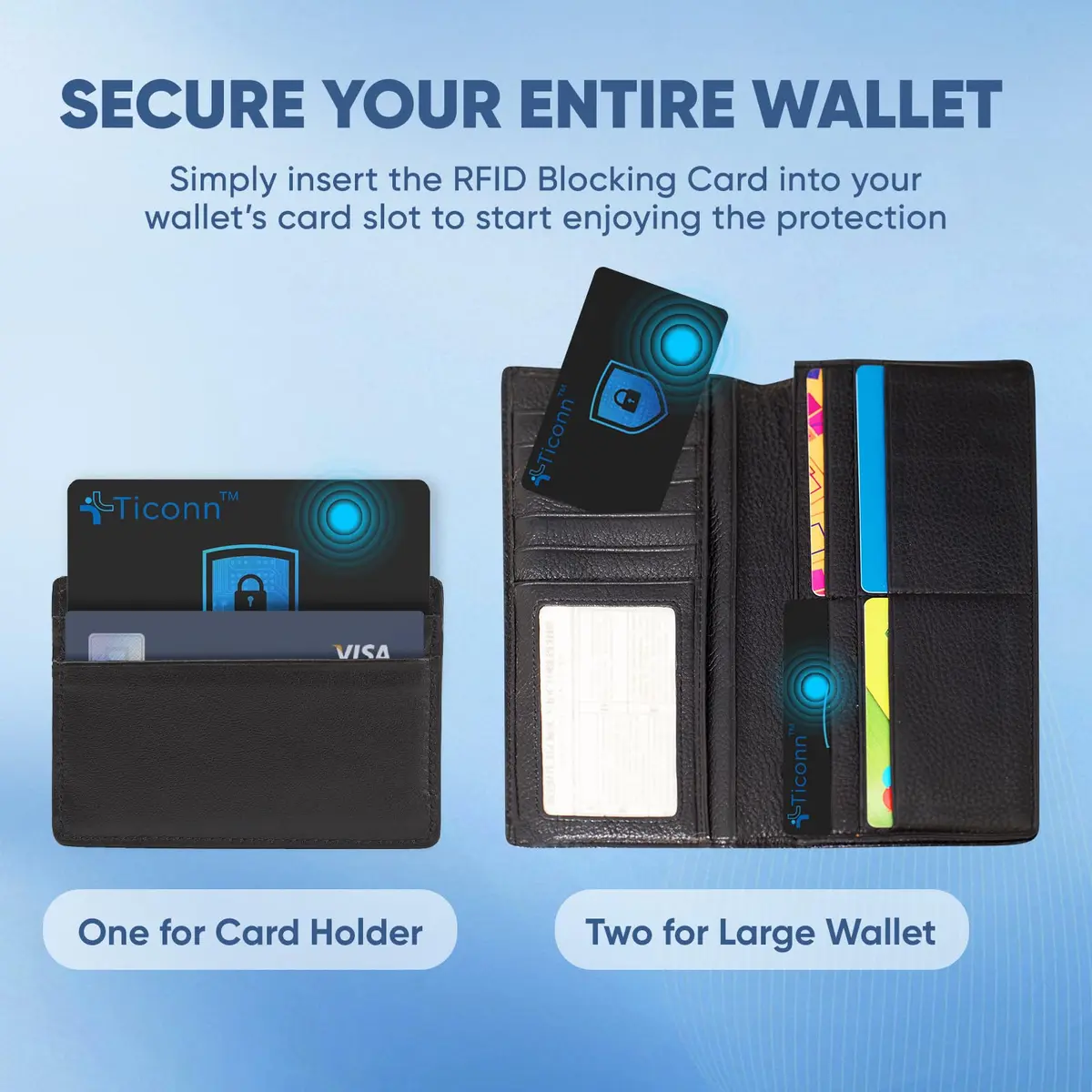 TICONN RFID Blocking Card 4 Pack | Anti-Theft NFC Credit Card Protector for Wallets & Passports - view 6