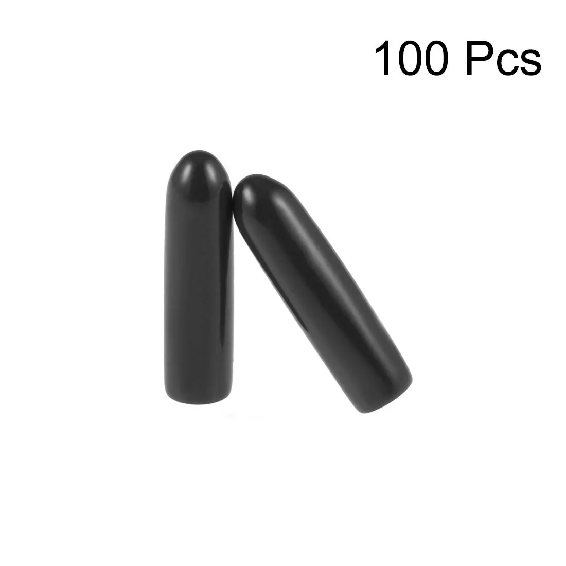 uxcell Black 100pcs Rubber End Caps 2mm ID Vinyl Round Tube Bolt Cap Cover Screw Thread Protectors | Protects Floors & Furniture - view 2