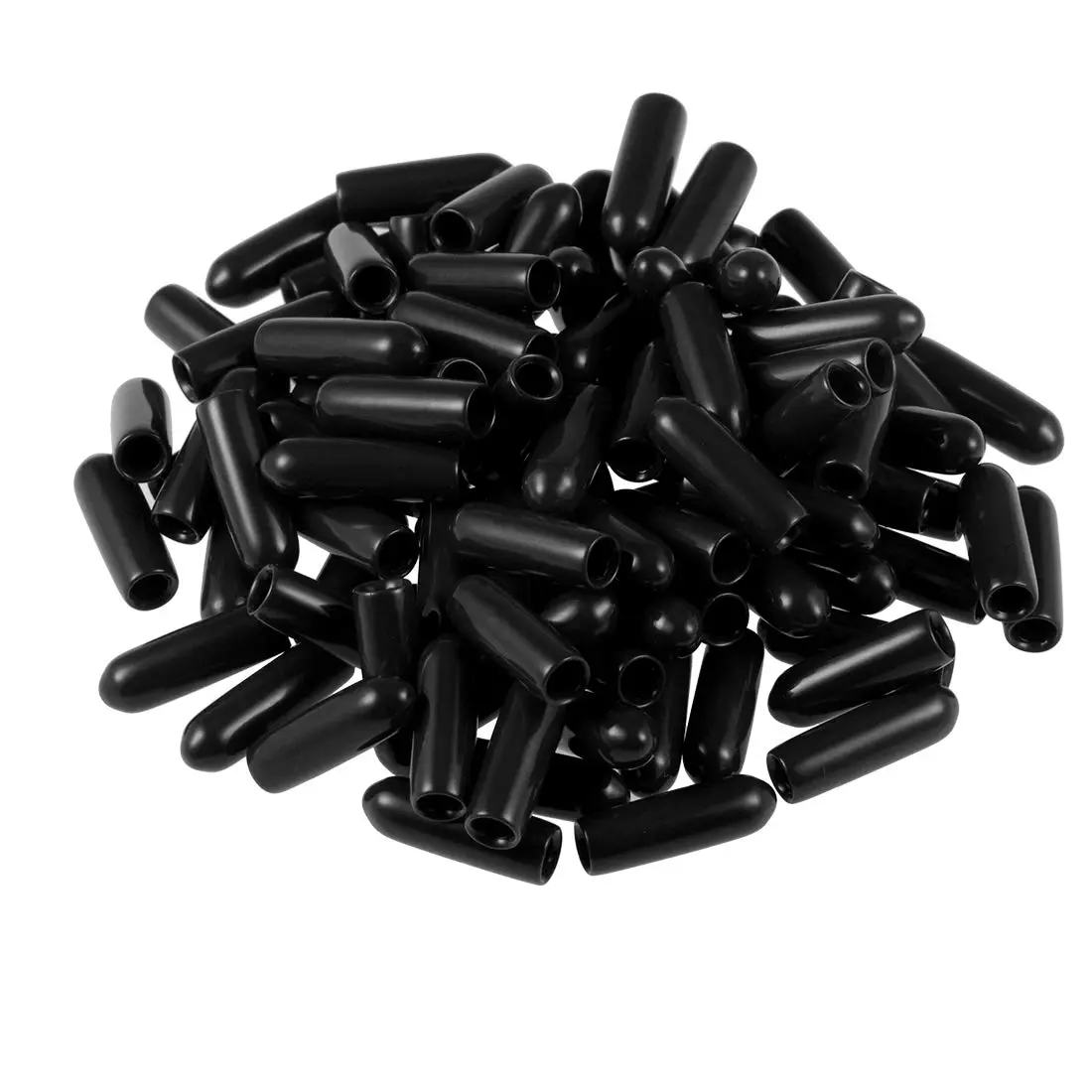 uxcell 100pcs Black Vinyl Round Tube End Caps 3mm ID | Protects Floors and Threads - main product image