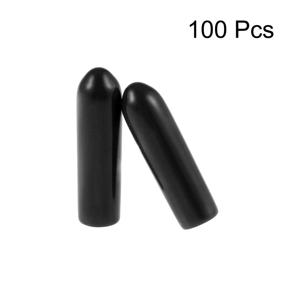 uxcell 100pcs Black Vinyl Round Tube End Caps 3mm ID | Protects Floors and Threads - view 2