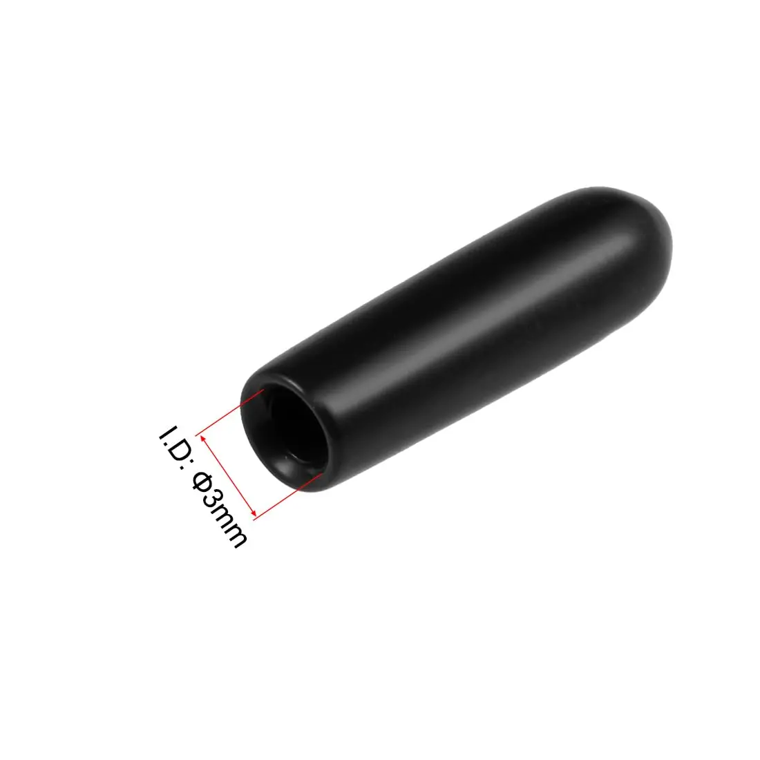 uxcell 100pcs Black Vinyl Round Tube End Caps 3mm ID | Protects Floors and Threads - view 3