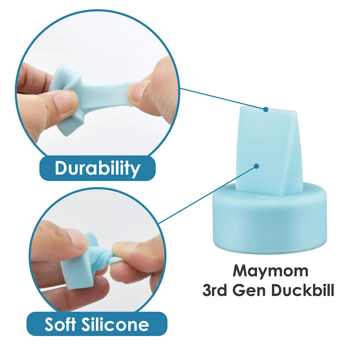 Maymom Duckbill Valves for Spectra S1 S2 9 Plus Dew 350 Blue 4ct | BPA-Free Replacement Parts for Breast Pumps - view 8