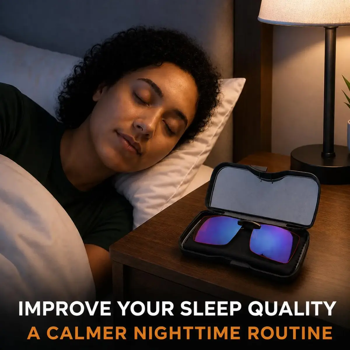 Vyzia Orange Clip-On Blue Light Blocking Glasses for Sleep | 60mm (2.36in) Lens Width - view 4