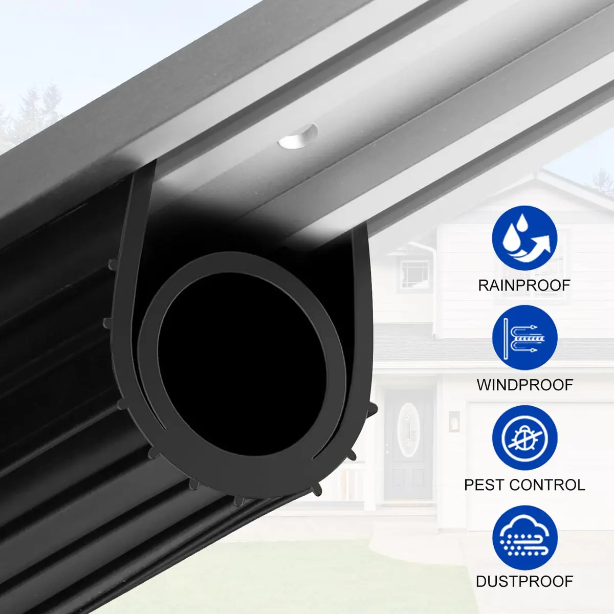 DGSL Garage Door Bottom Seal 12 FT | Heavy Duty Rubber Weatherproofing for Airtight & Watertight Seal - view 5