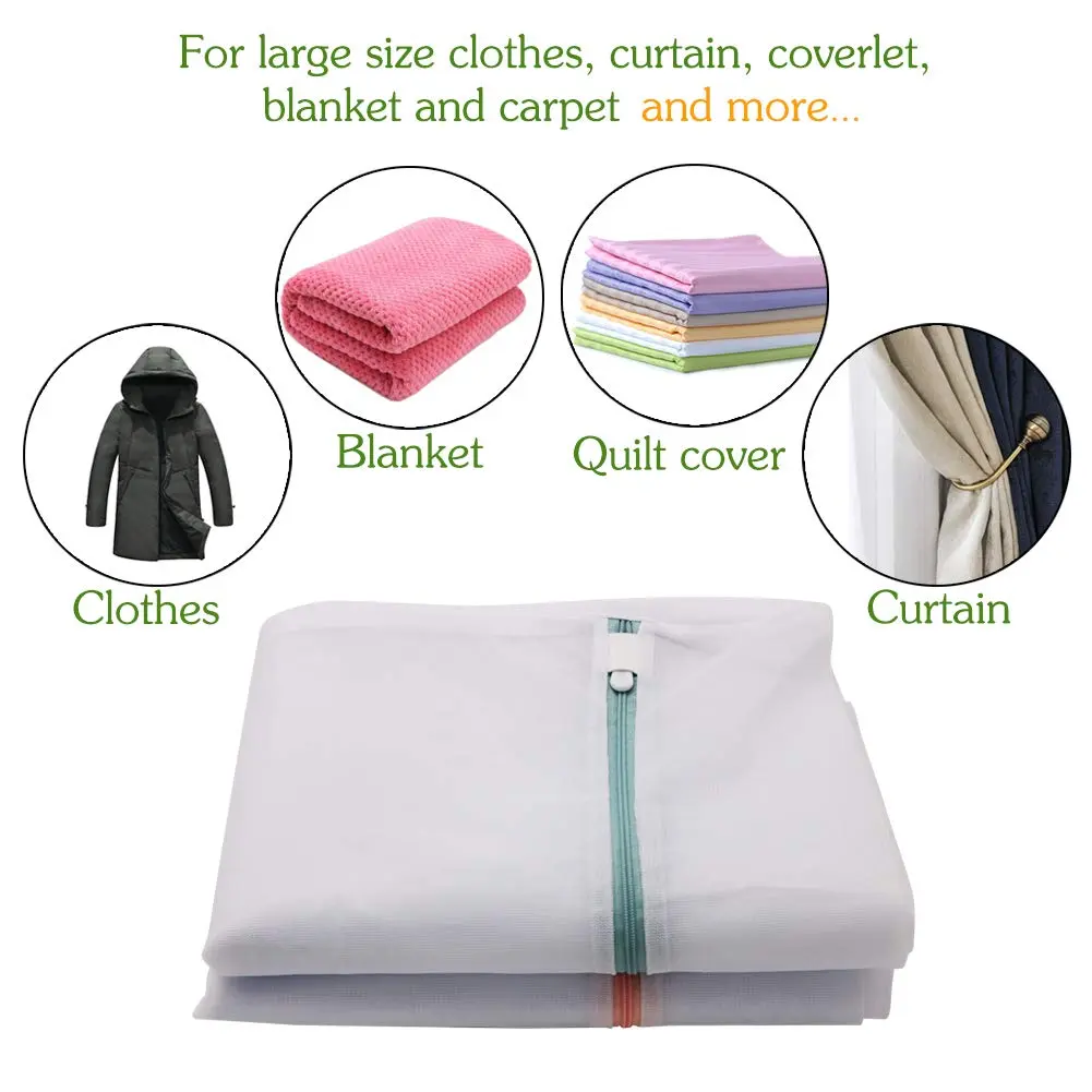 Tenn Well Extra Large Mesh Laundry Bags 43x35" | Jumbo for Blankets & Bedding - view 6