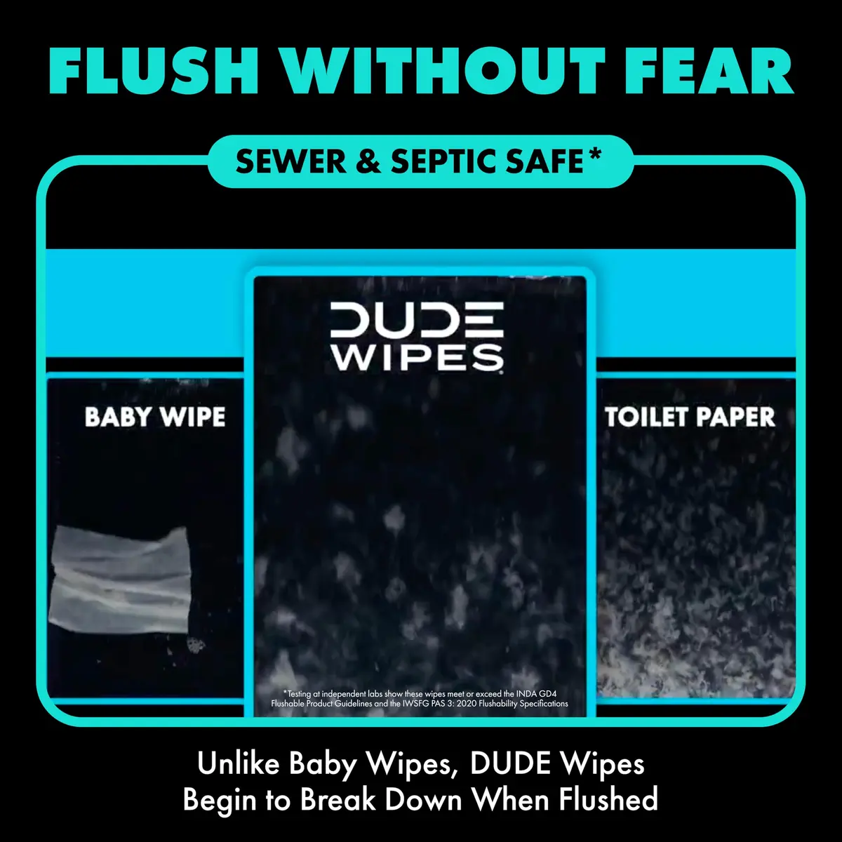DUDE Wipes Mint Chill Adult Flushable Wet Wipes 48 Count | Refreshing, Plant-Based, Sewer & Septic Safe - view 4
