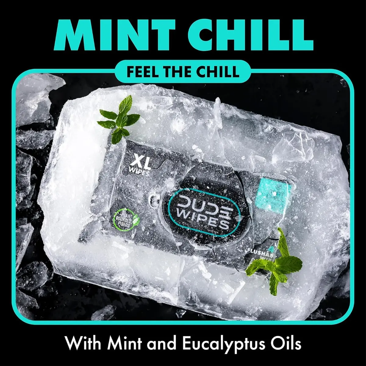 DUDE Wipes Mint Chill Adult Flushable Wet Wipes 48 Count | Refreshing, Plant-Based, Sewer & Septic Safe - view 2