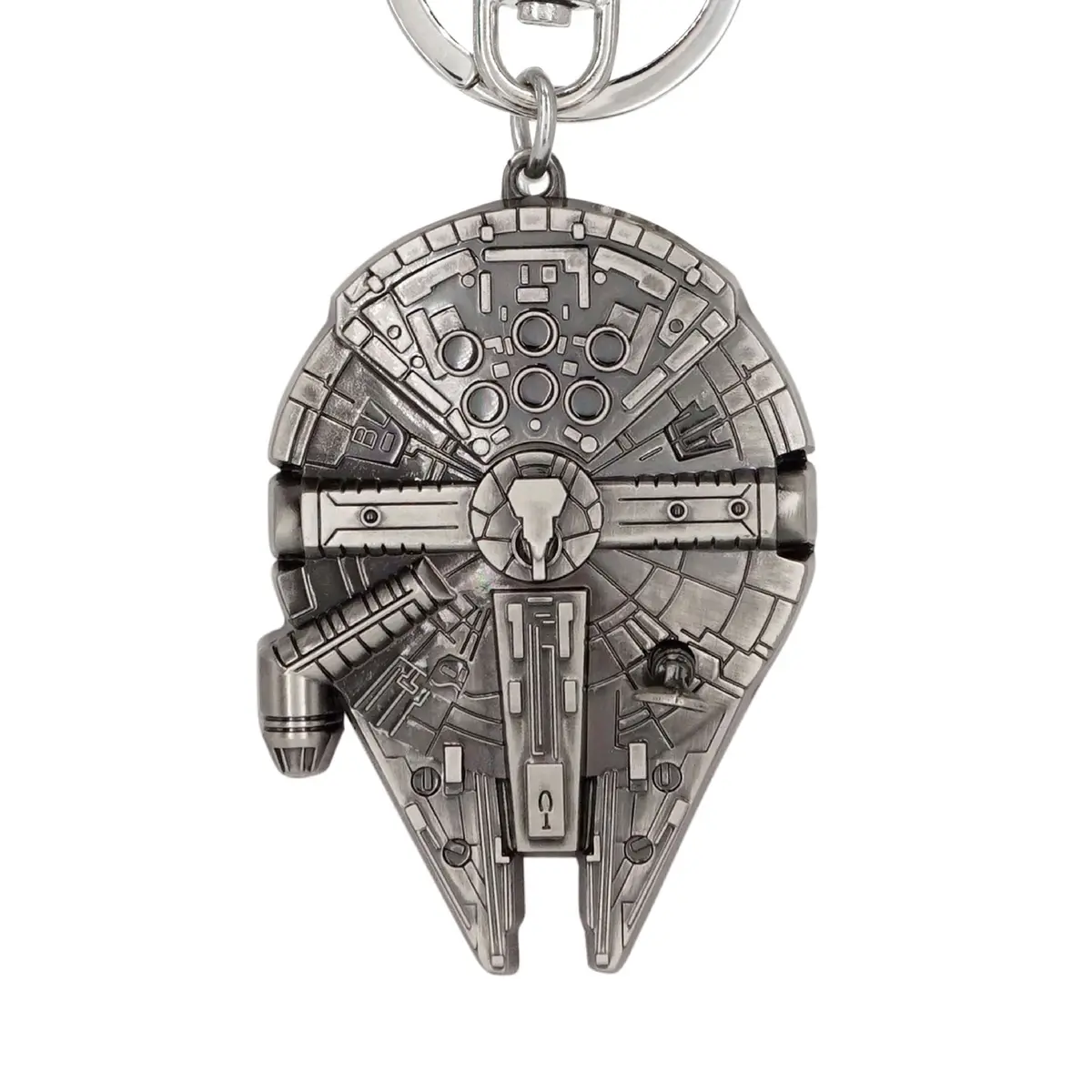 Disney Star Wars Millennium Falcon Pewter Key Ring | Silver Pewter Keychain for Fans - main product image