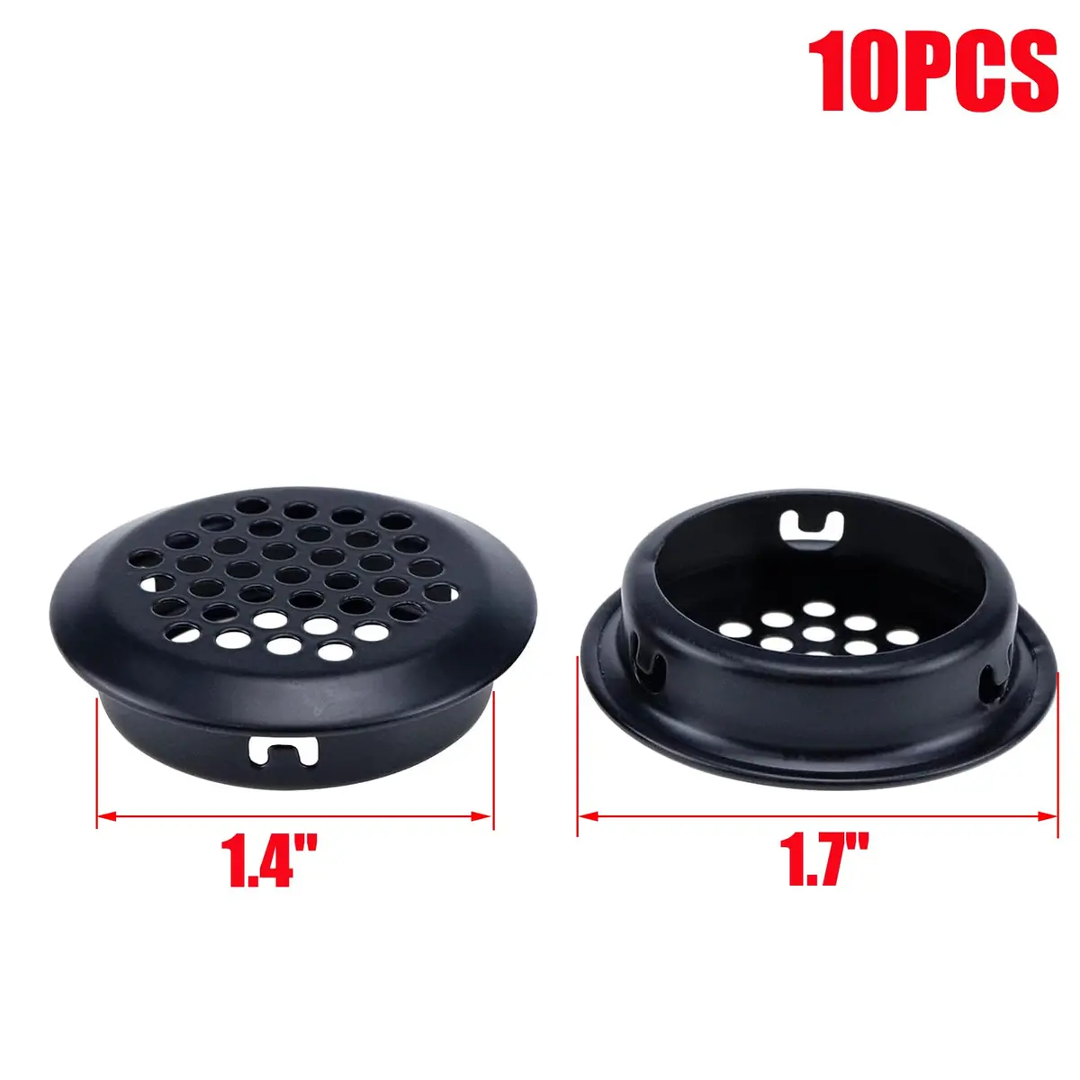 MY MIRONEY 10PCS Black Circular Soffit Air Vents, 1.4" Mounting Diameter | Durable Stainless Steel Vent for Cabinets & Offices - view 2