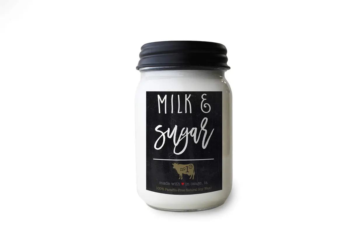 Milkhouse Candle Company Milk & Sugar Soy Scented Candle 340g (12 Oz) | Farmhouse Collection Jar Candle with 70+ Hour Burn Time - main product image